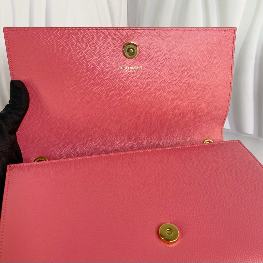 Yves SAINT LAURENT Kate Chain Shoulder Bag Pink Leather Goldtone - Picture 9 of 10